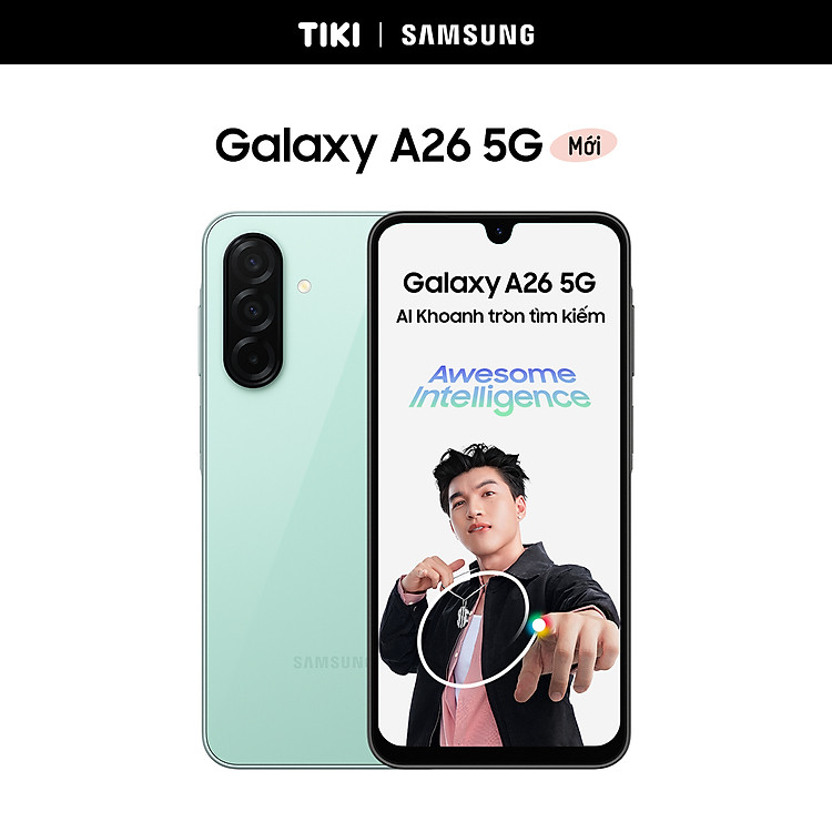 Điện thoại Samsung Galaxy A26 5G (8/128GB), Mặt lưng kính, AI-Circle to Search, Camera HDR chụp đêm sáng rõ - Hàng chính hãng