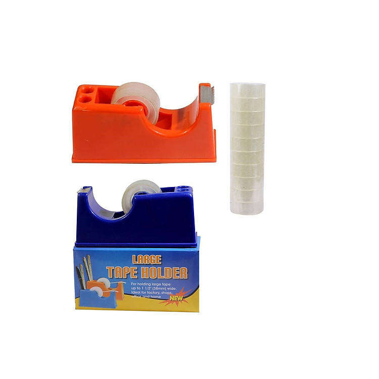 Bộ Dụng Cụ Cắt Băng Keo Văn Phòng (01 bàn cắt và 10 cuộn băng keo)