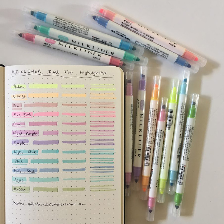 Bút Highlight Milkliner 2 Đầu (12 chiếc)