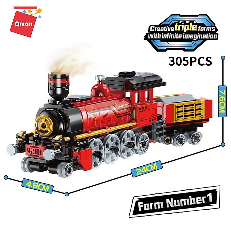 Đồ chơi lắp ráp Qman 42101 - Tàu hỏa Chính hãng Giá tốt - Hình ảnh 4