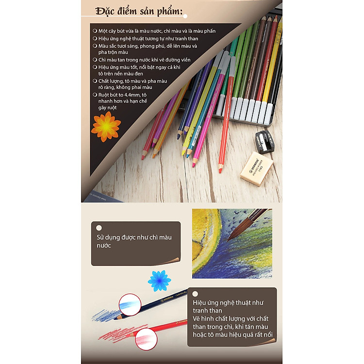 Bút Chì Màu STABILO Carbothello (24 màu) - Ảnh 3