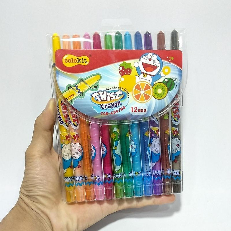 Bút Sáp Vặn Tcr-C04/Do (12 màu) - Ảnh 2