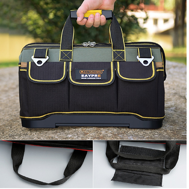 Túi Đựng Đồ Nghề Đế Nhựa Siêu Bền 40x23x25cm đi cùng 1 Hộp Nhựa Đựng Ốc Vít Nhỏ