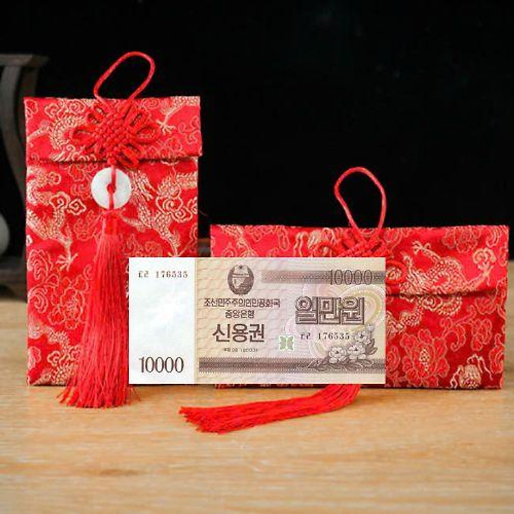 Túi gấm màu cam 10000 Triều Tiên sưu tầm