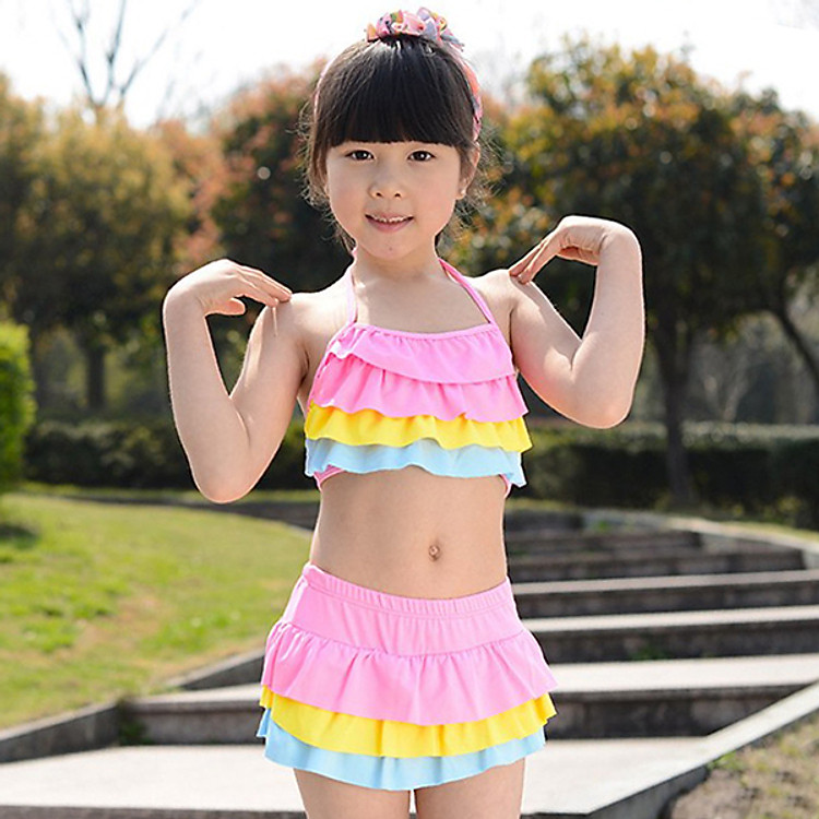 Đồ Bơi Cho Bé Gái Phối Màu Từ 5 - 7 Tuổi