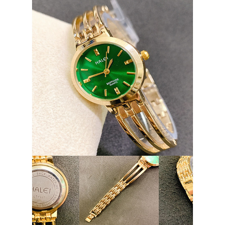 Đồng hồ Nữ Halei Dấng Lắc Tròn HL5010 Dây Vàng + Tặng Combo TẨY DA CHẾT APPLE WHITE PELLING GEL BEAUSKIN chính hãng