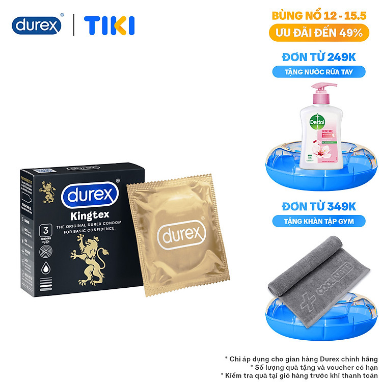 Bao cao su Durex Kingtex 3 bao