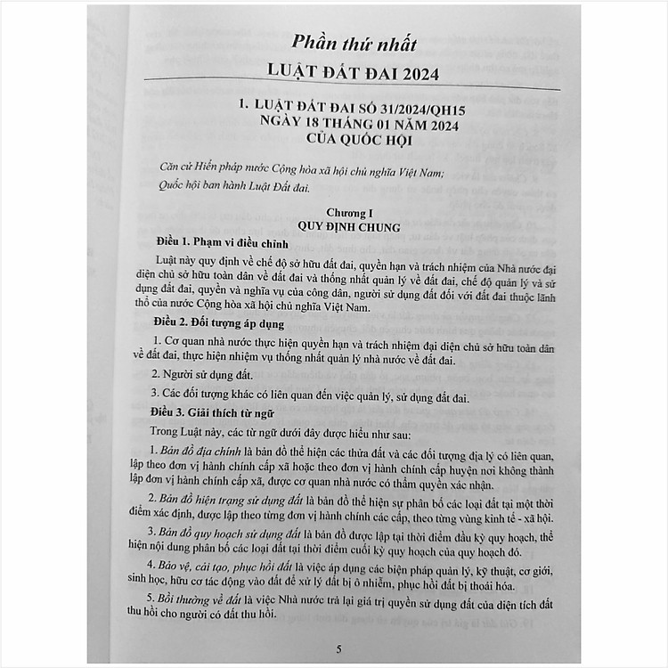 Luật Đất Đai (sửa đổi, bổ sung 2024) – Và Các Văn Bản Hướng Dẫn Thi Hành Về Giá Đất, Bồi Thường, Hỗ Trợ, Tái Định Cư Khi Nhà Nước Thu Hồi Đất (V2427D) - Ảnh 4