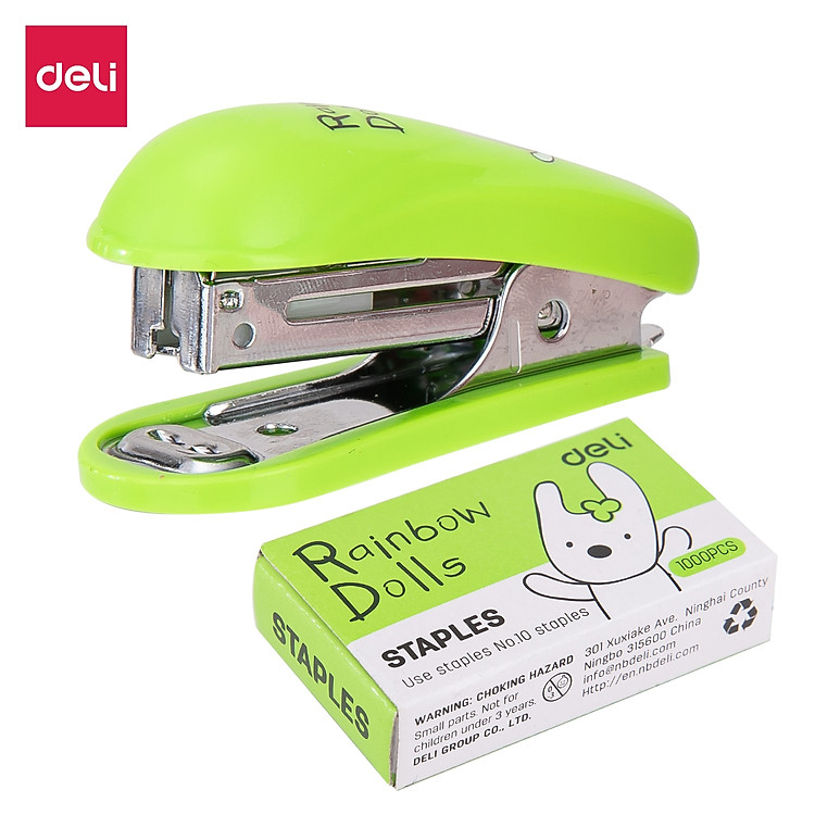 Dập Ghim Mini #10 Deli (1 cái, kèm 1000 ghim)