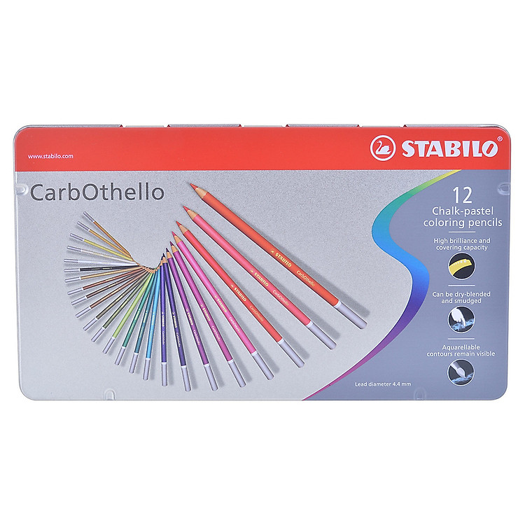 Bút Chì Màu Stabilo Hộp Sắt (12 màu)