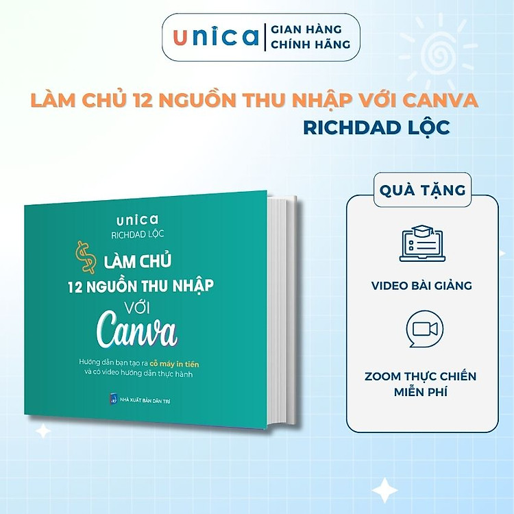 Sách 12 nguồn thu nhập với Canva