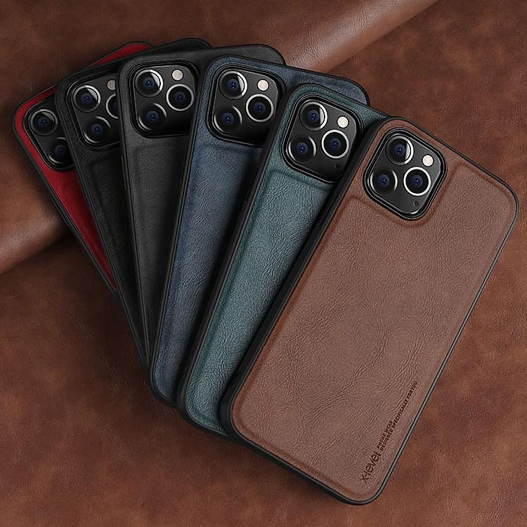 ỐP LƯNG DA cho iPhone 16 Pro Max , 16 Pro , 16 Plus , 16e , 15 Pro Max , 15 Pro , 15 Plus , 15 , 14 Pro Max , 14 Pro , 14 Plus , 14 ốp viền dẻo hiệu X-level - Hàng chính hãng