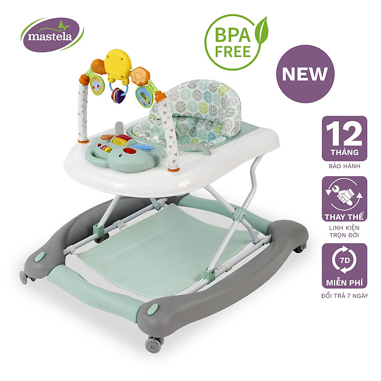 Xe tập đi đa năng 3 giai đoạn kiêm bập bênh Mastela W2237DU6 - Màu Xanh ngọc