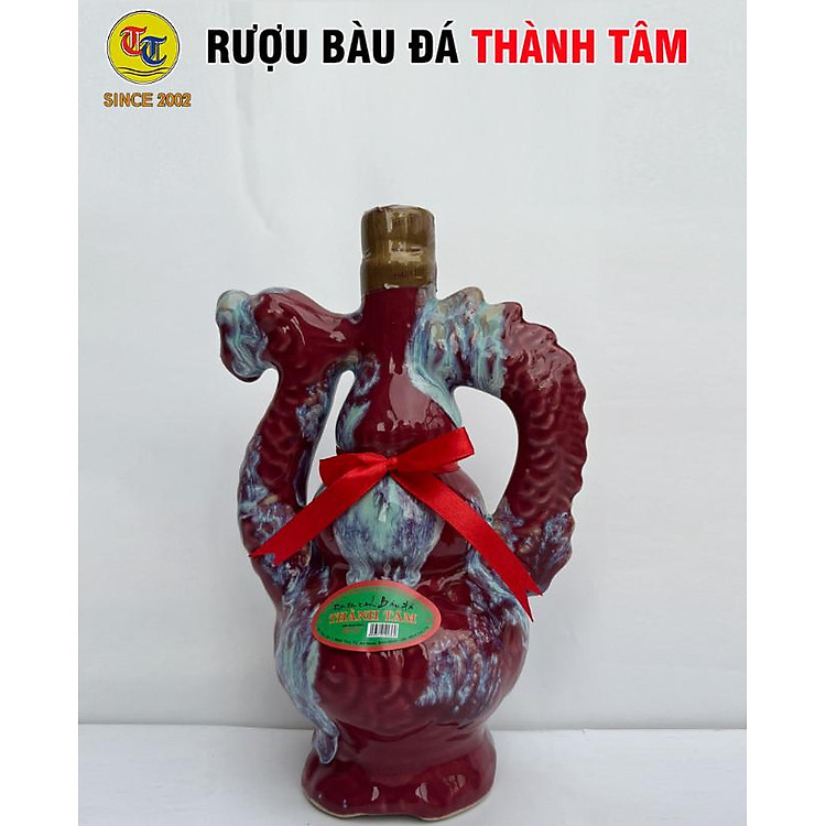 Đặc Sản Bình Định - Rượu Bàu Đá Thành Tâm Rồng Nhỏ Đậu xanh (Màu hồng) 350ml - OCOP 3 Sao