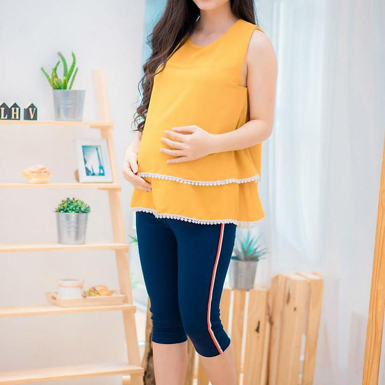 Quần bầu lửng thun borip phối viền