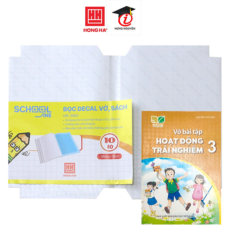 Bọc Decal Hồng Hà Vở Ô Ly (10 chiếc) (280x380mm)