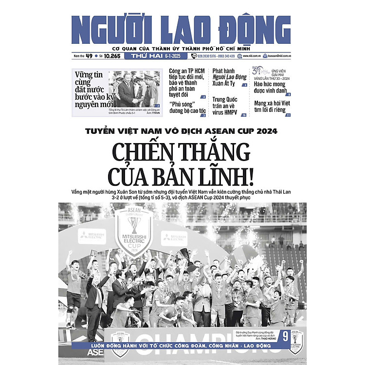 Nhật báo Người Lao Động từ ngày 06-01-2025 đến 12-01-2025