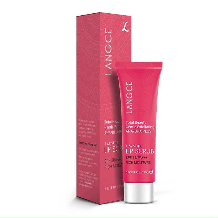 TẨY TẾ BÀO CHẾT DƯỠNG ẨM MỀM MỊN CHO MÔI 15ml LANGCE