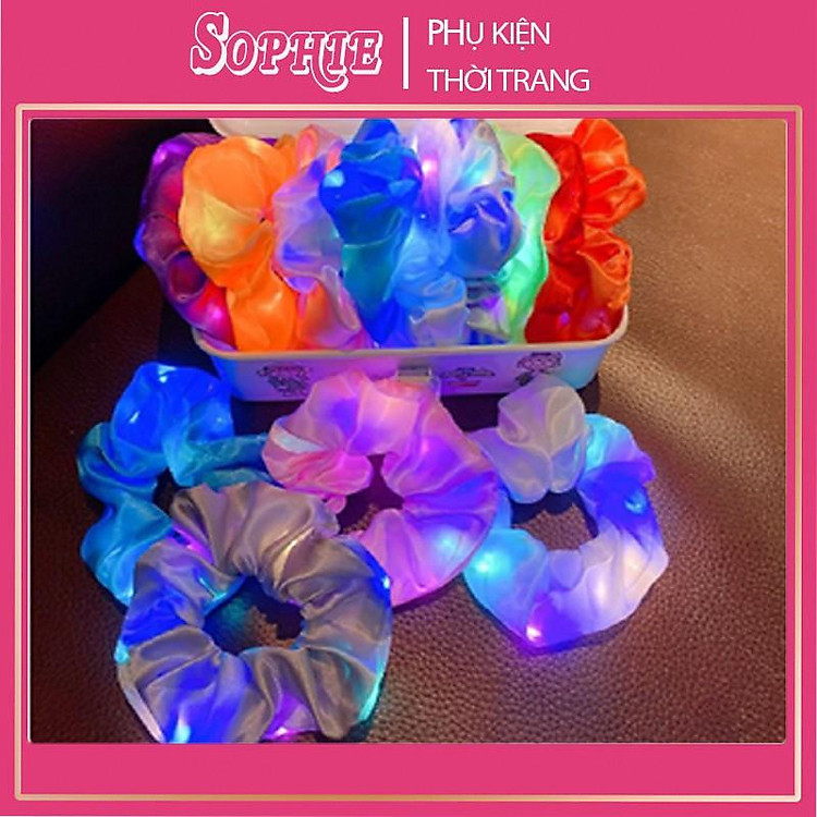 Scrunchies SOPHIE dây cột tóc scrunchies ĐÈN LED -dây srunchies phát sáng - shop chuyên sỉ lẻ
