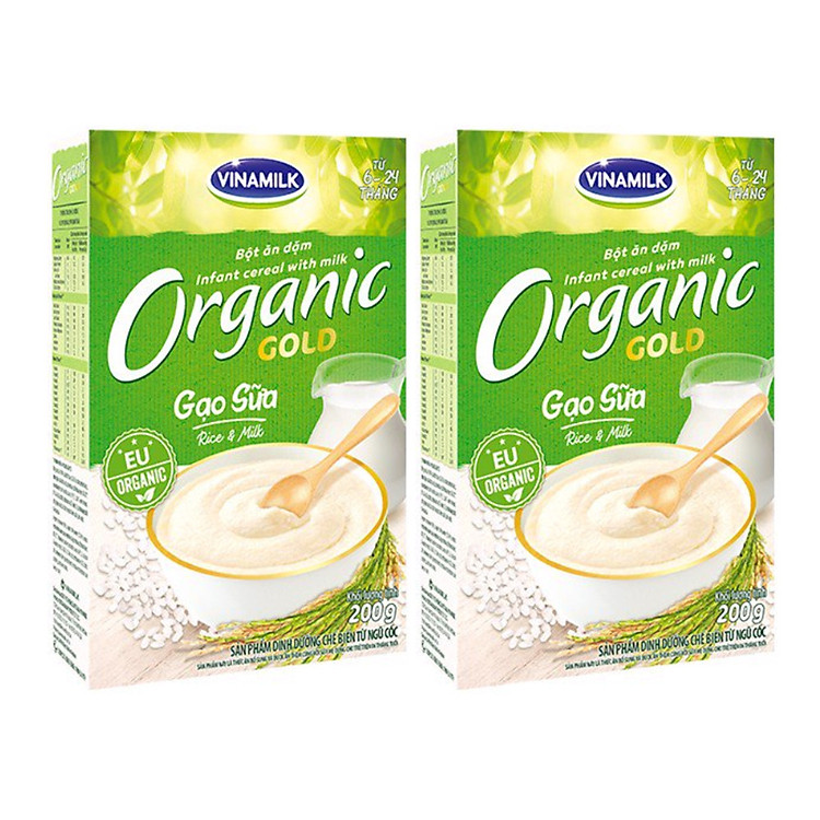 COMBO 2 HỘP BỘT ĂN DẶM ORGANIC GOLD GẠO SỮA - HỘP GIẤY 200G