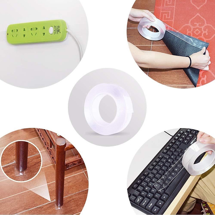 Cuộn Băng Keo Siêu Dính Đa Năng 2 Mặt Trong Suốt - Ảnh 6