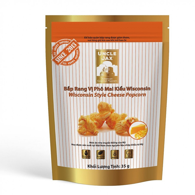 Bắp rang Uncle Jax vị Phô mai kiểu Wisconsin (35g)