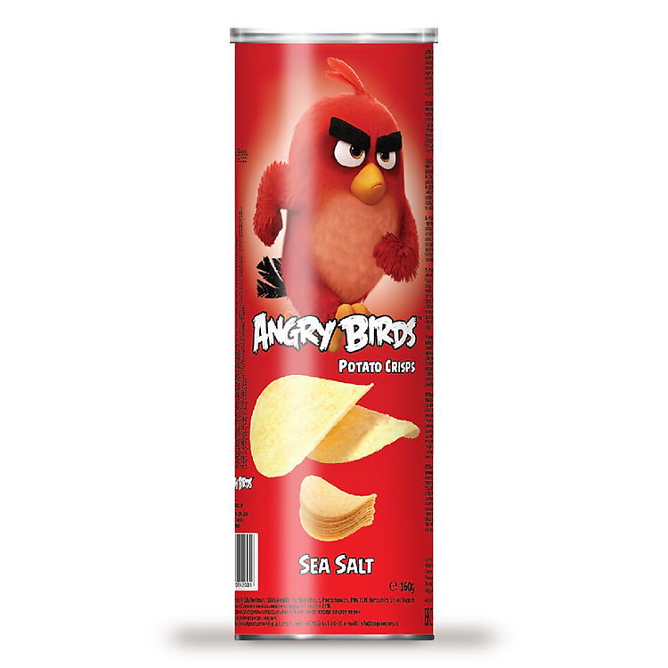 Bánh Snack Khoai Tây Angry Birds Vị Muối Biển (160g / Lon)