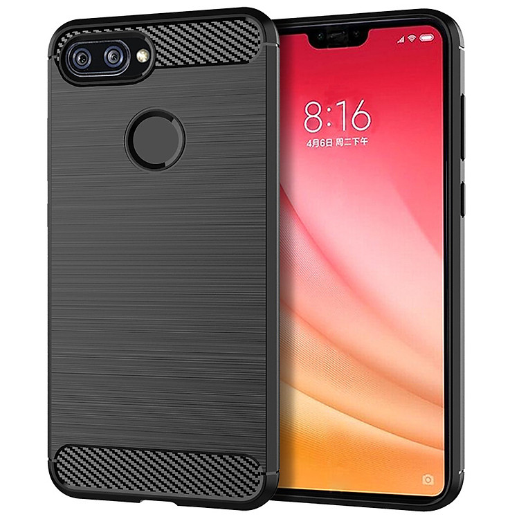 Ốp Lưng Dẻo Dành Cho Xiaomi Mi 8 Lite Vân Xước Chống Sốc - Hàng chính hãng