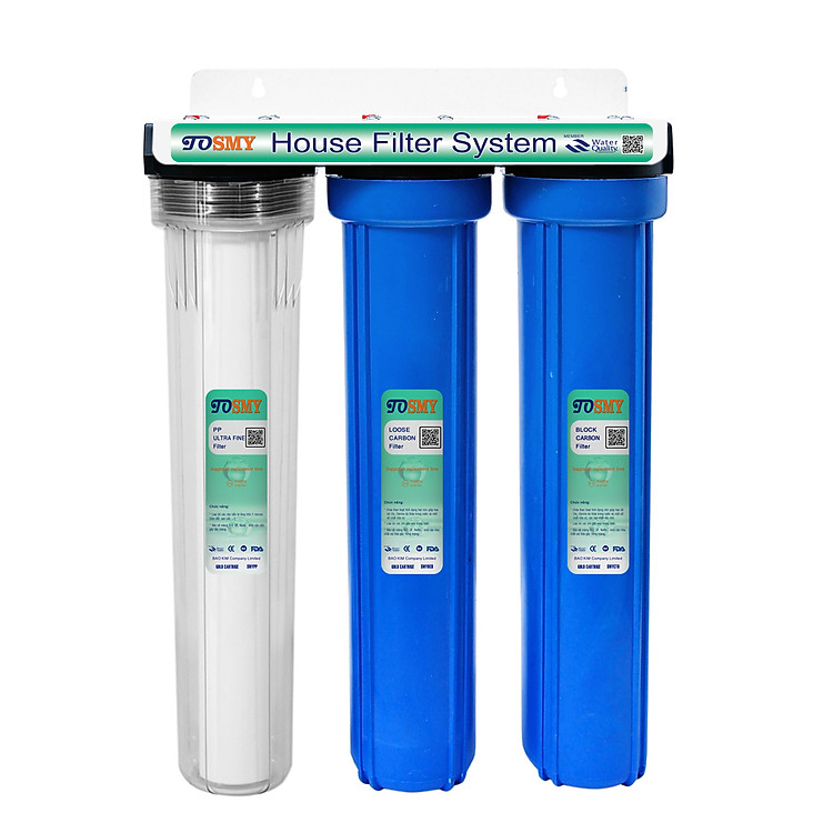 Bộ lọc nước đầu nguồn 3 giai đoạn 20inch SMYH20-3WB -Hàng chính hãng