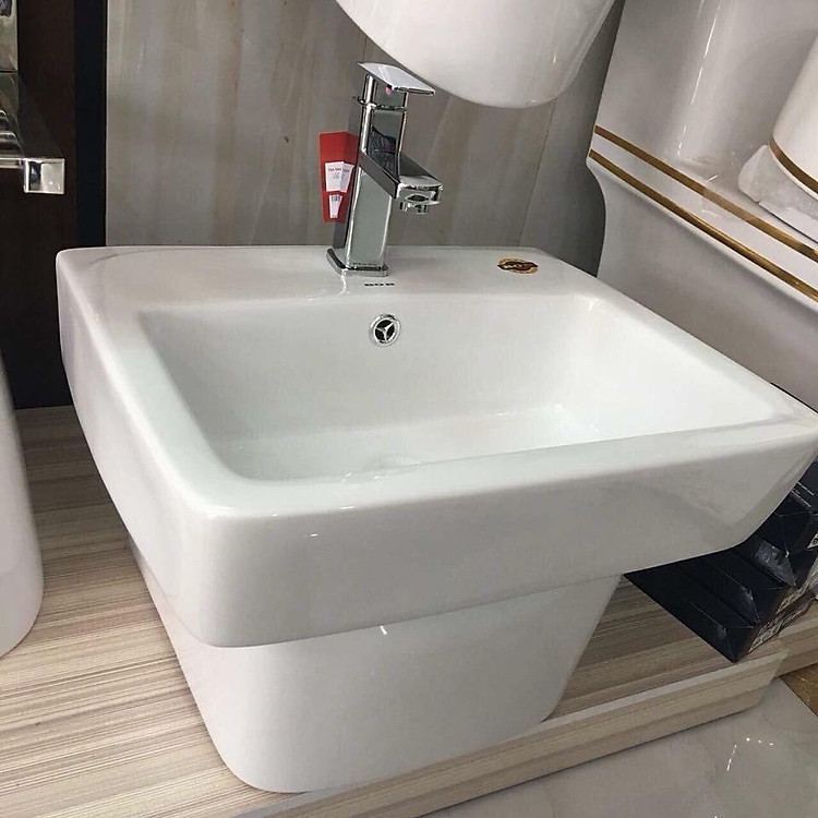 CHẬU LAVABO LIỀN CHÂN VUÔNG