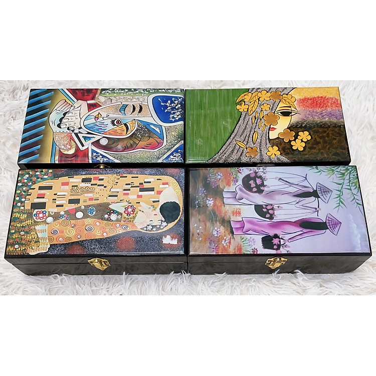 Hộp nữ trang Sơn Mài Thanh Bình Lê (14x24x6 cm) - Ảnh 4