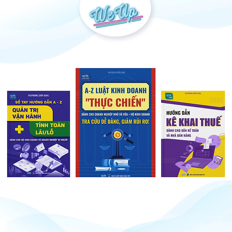 Combo 3 sách: A-Z Luật kinh doanh thực chiến cho doanh nghiệp nhỏ, Hướng dẫn kê khai thuế, Quản trị lãi lỗ (Lẻ/combo)