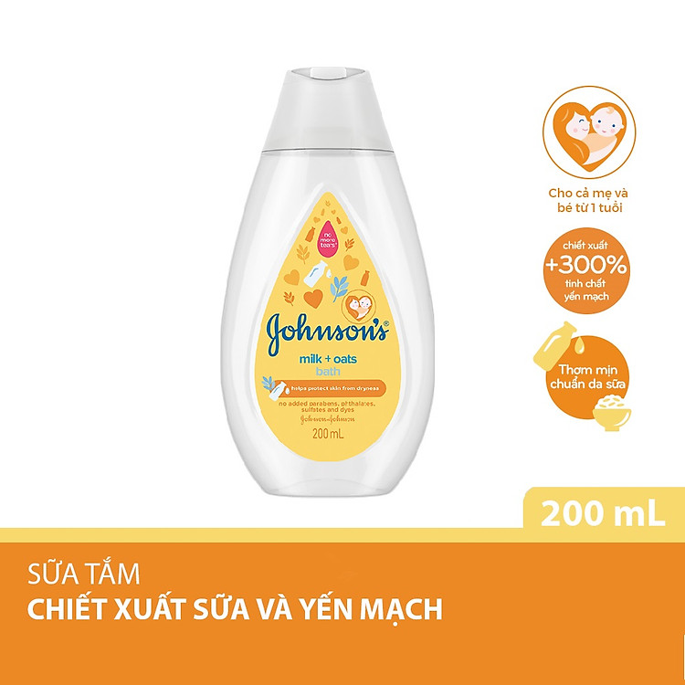 Sữa tắm Johnson's Baby chứa sữa và yến mạch (200ml)