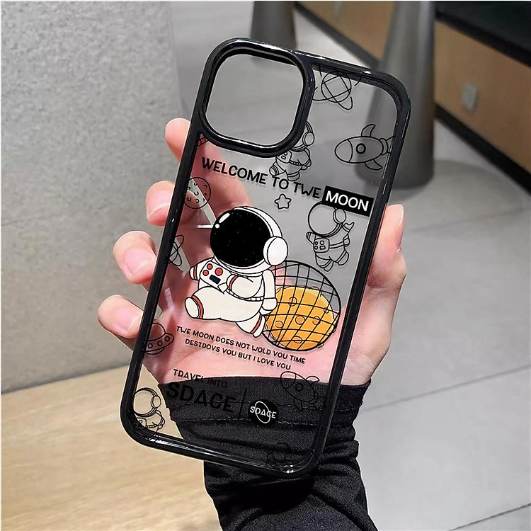 Ốp Điện Thoại Nhựa Acrylic Cứng Trong Suốt Hình Phi Hành Gia Bóng Rổ Cho iphone 14 pro Max 11 13 12 7Plus 8 X XS Max