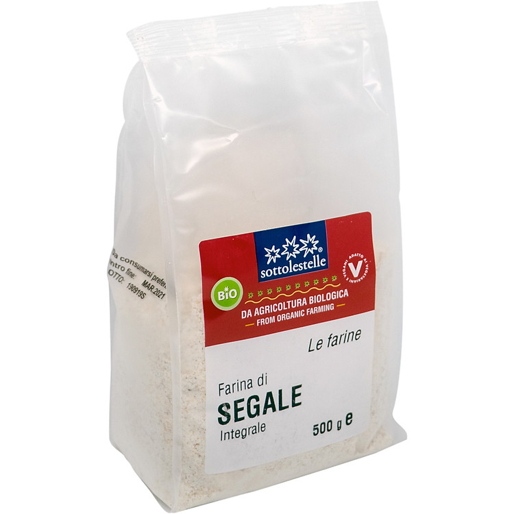 Bột lúa mạch đen nguyên cám hữu cơ Sottolestelle 500g Organic Whole Rye Flour