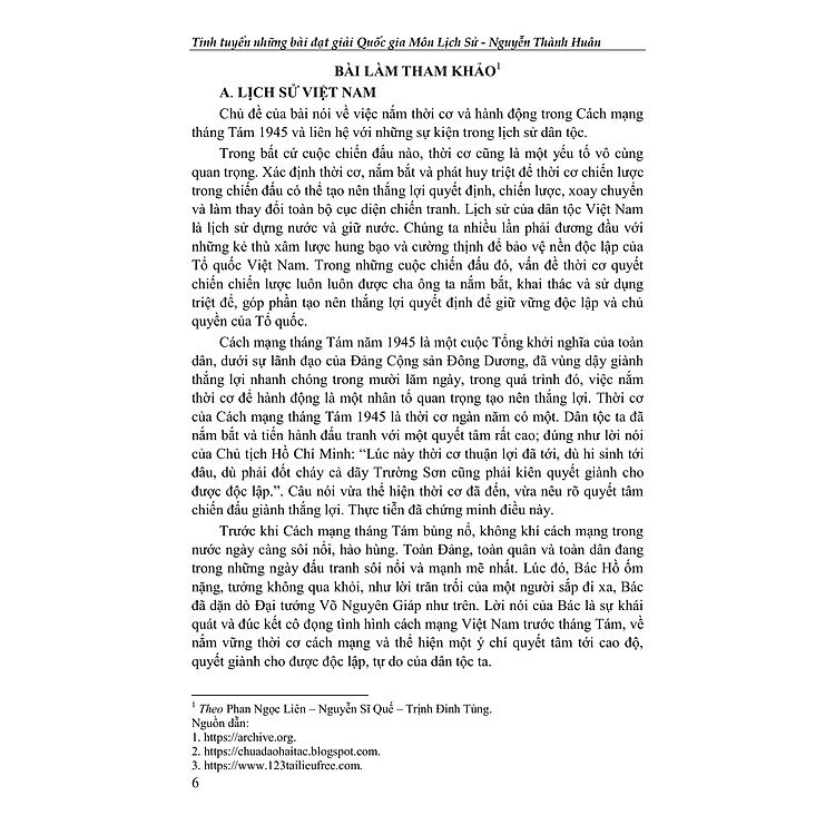 Tinh Tuyển Những Bài Đoạt Giải Quốc Gia Môn Lịch Sử - Ảnh 6