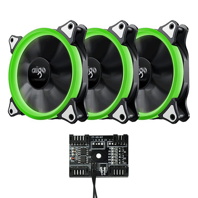 Bộ 3 Quạt Tản Nhiệt LED AIGO AURORA R3 - Hàng Chính Hãng