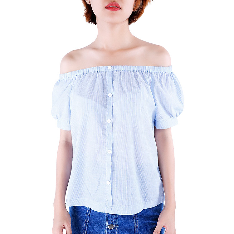 Set Áo Kẻ Sọc Trễ Vai - BH033