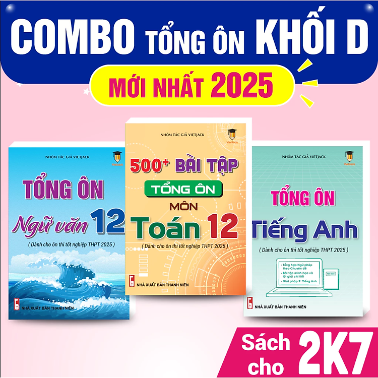 500 Bài Tập Tổng Ôn Khối D00 Môn Toán, Văn, Anh (Dành Cho Ôn Thi THPT 2025)