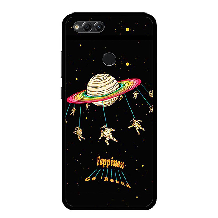 Ốp lưng cho điện thoại Huawei Honor 7X - 0311 SPACE02 - Viền TPU dẻo - Hàng Chính Hãng