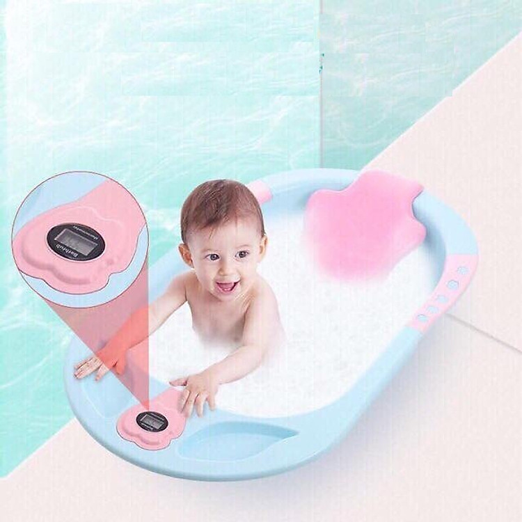 CHẬU TẮM BÁO NHIỆT CHO BÉ - TẶNG KÈM BỘ BẤM MÓNG TAY CHO BÉ