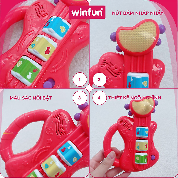 Đồ chơi âm nhạc WINFUN 0641 đàn guitar mini Chính hãng Tiết kiệm - Hình ảnh 4