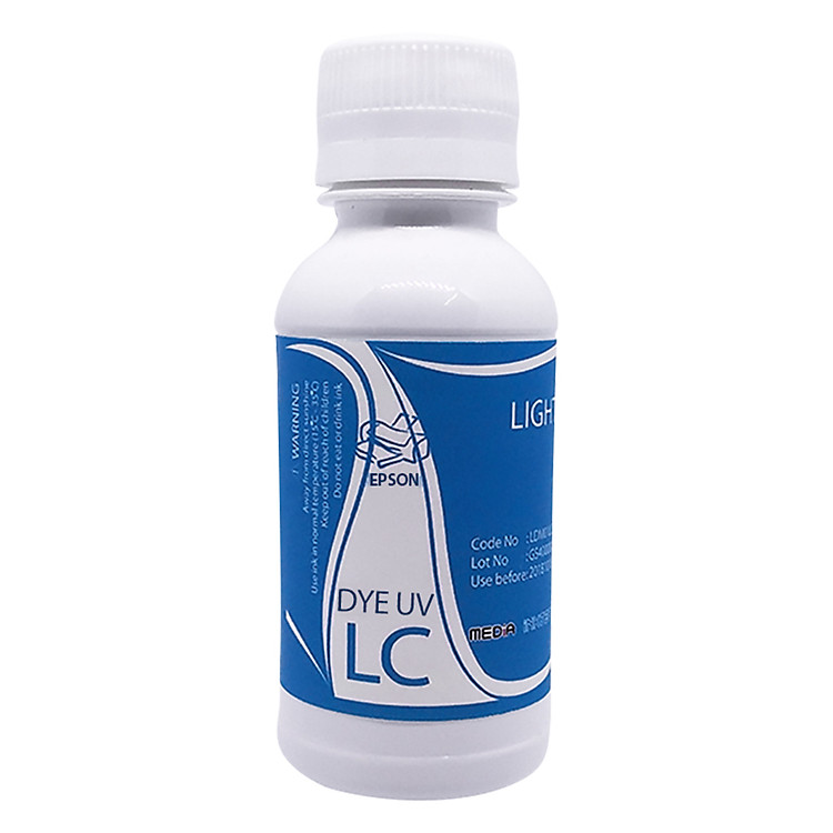 Mực In Màu Media Màu Xanh Nhạt Cho Máy In Epson 100ml (LC) - Hàng chính hãng
