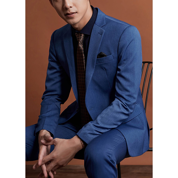 Áo Vest Nam Biluxury (3AVBB24001T00) Xanh Coban, thiết kế dáng Slimfit trẻ trung, năng động