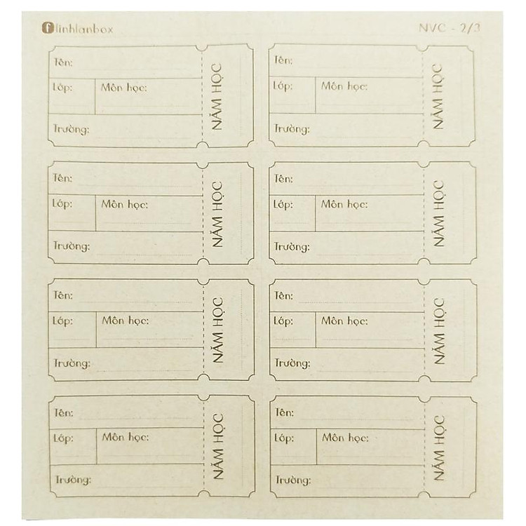 Bộ Nhãn Vở C (24 chiếc) - Ảnh 4