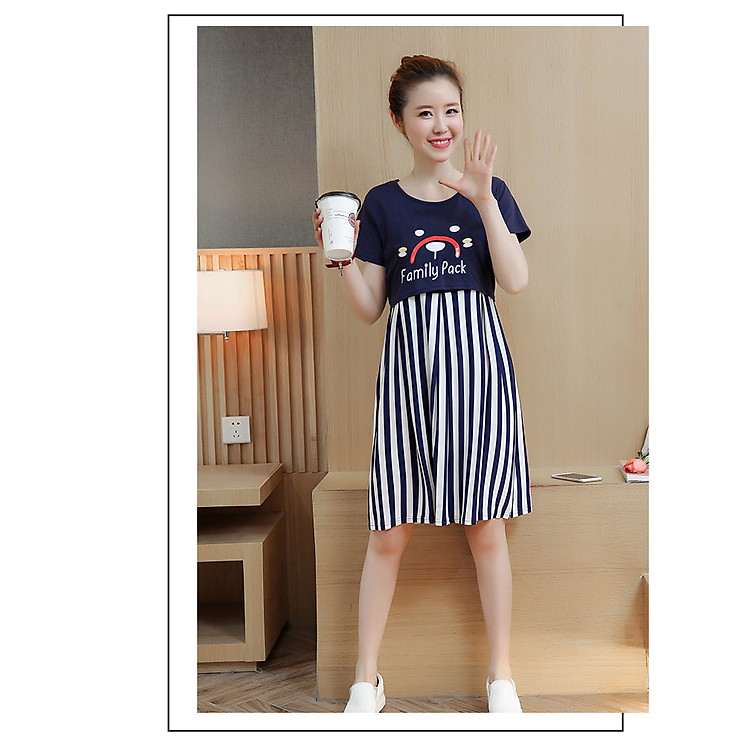 Đầm bầu kêt hợp cho con bú sau sinh