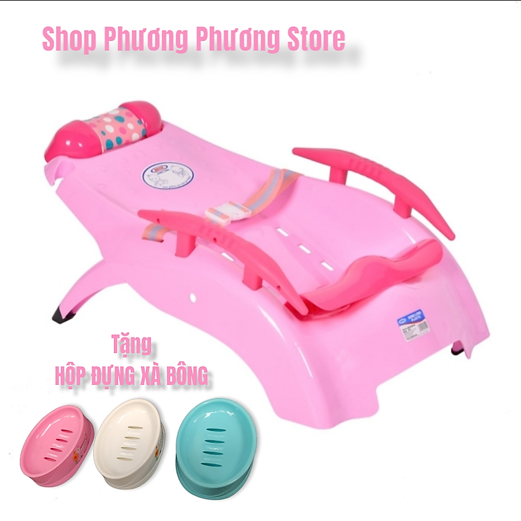 Ghế Nằm Gội Đầu Có Đệm Tay Vịn ĐẠI Dành Cho Bé Dưới 10 Tuổi Cao Cấp Tặng Kèm ( HỘP ĐỰNG XÀ BÔNG ) Kiểu Dáng Hàn Quốc