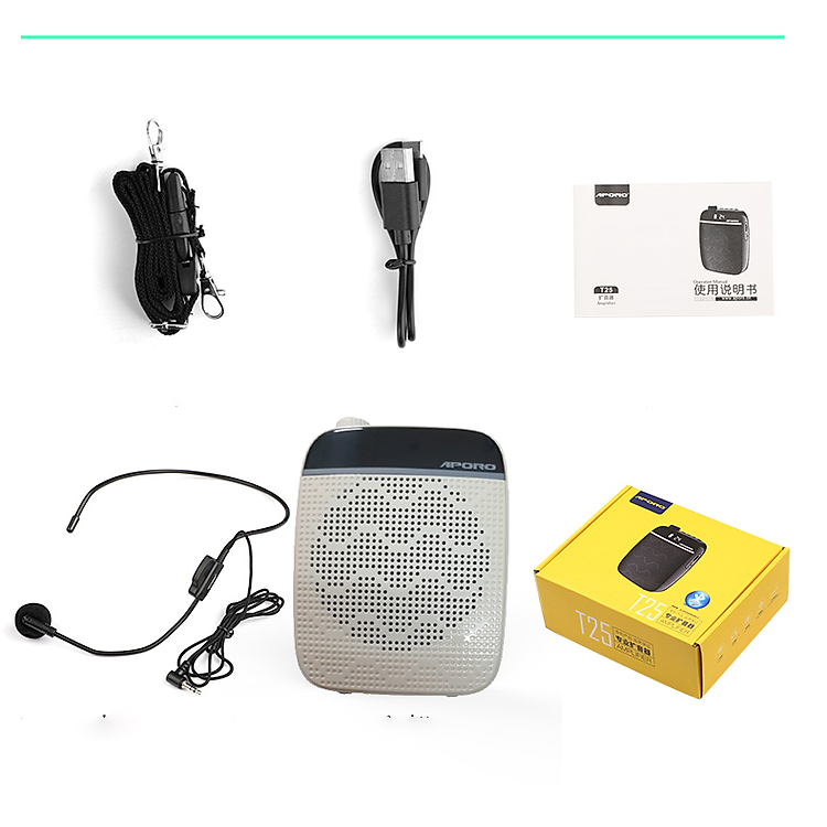 Loa Máy Trợ Giảng Aporo T25,Mic có dây Aporo Bluetooth 5.0 , Hàng chính hãng