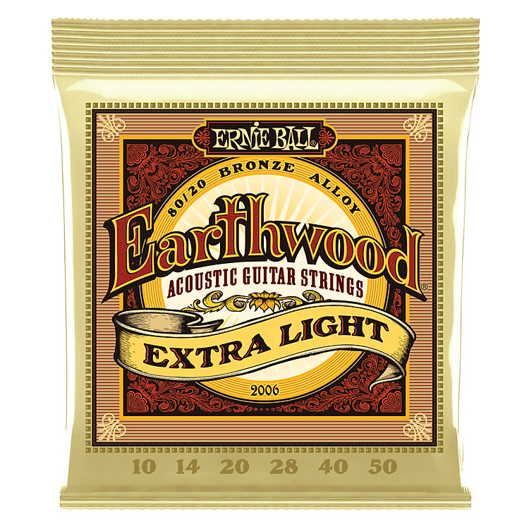 Dây Đàn Guitar Acoustic Ernie Ball Earthwood P02006, Extra Light 10-50, 80/20 Bronze