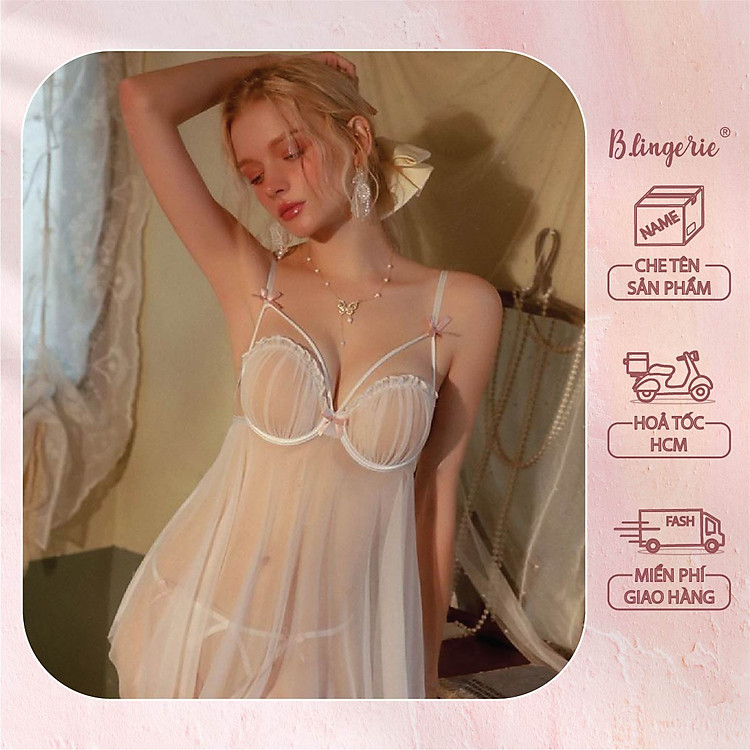 Váy Ngủ Bèo Xuyên Thấu (Không kèm ren mắt) - B.Lingerie